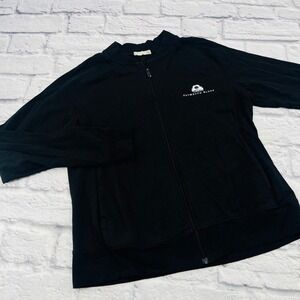 Tasc Lightweight Zip Up Jacket Womens Small Black Palmetto Bluff Logo